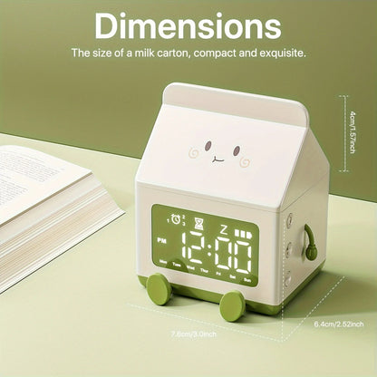 ButtermilkBeside, Cute Milk Box Alarm Clock, Introduction Picture